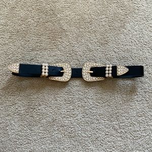 Elegant Black Belt with Gold Accents